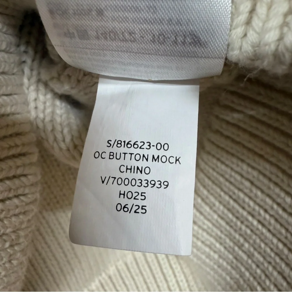 GAP Kids Organic Cotton Button Mock Neck Cable Knit Sweater
